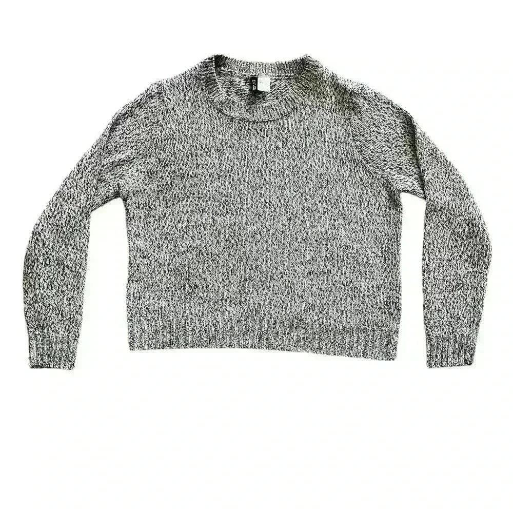 Divided H&M Sweater Black Gray Marled Sweater Top Fall Soft Cozy Knit Small